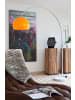 SalesFever Bogenlampe 208 cm höhenverstellbar dimmbar Marmorfuß und Schirm in Orange