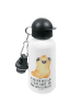 Mr. & Mrs. Panda Wasserflasche Mops Krone mit Spruch in Weiß