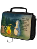 Mr. & Mrs. Panda Beauty Case Pinguin Lagerfeuer Design mit Spruch in Weiß