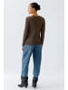 Oui Langarmshirt in espresso
