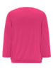 GOLDNER Kurzgröße:  Chiffon-Shirt mit 3/4-Arm, Rundhals in pink