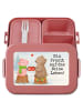 Mr. & Mrs. Panda Brotdose Glühschwein Sause Design mit Spruch in Rot Pastell