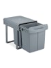 relaxdays Mülltrennsystem Grau Deluxe 2x20L
