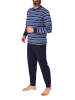NORMANN Langarm Schlafanzug Pyjama Bündchen Streifen - 86163 in navy