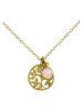 Gemshine Halskette YOGA Lebensbaum und Rosenquarz in gold coloured