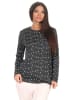 NORMANN Shirt Top langarm gemustert "Ringel" Mix & Match - 51120 in anthrazit