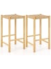 COSTWAY 2er Set Barhocker in Beige