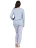 NORMANN Schlafanzug Pyjama langarm Blümchen Design - 62792 in blau