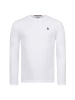 U.S. Polo Assn. Longsleeve USAaron – Herren Langarmshirt mit Logo-Stickerei in Weiss-Navy