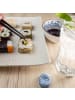 Intirilife 6x Sushi Platte Servier Teller aus Porzellan 26 x 23.4 x 3.8 cm in Weiß
