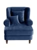 58 aufm Kessel XXL Sessel inkl. Kissen Karley Samtvelours dunkelblau