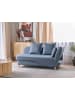 Beliani Chaiselongue MERI in Blau/Braun - (W) 155 x (H) 76 x (L) 69 cm