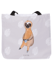 Mr. & Mrs. Panda Tote Bag Faultier Kaffee ohne Spruch in Grau Pastell