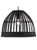 home24 home24 1-flammige Pendelleuchte aus Eisen & Rattan in Beige, 35 x 150 x 35 cm in Schwarz
