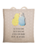 Mr. & Mrs. Panda Tote Bag Wellensittich Liebe mit Spruch in Grau Pastell