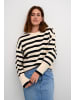 Kaffe Strickpullover KAmarie Loose fit in Ant. white/Black Stripe