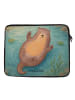Mr. & Mrs. Panda Laptop Tasche Otter Umarmen Design ohne Spruch in Weiß