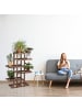 relaxdays Blumenregal in Dunkelbraun - (B)81 x (H)125 x (T)25 cm
