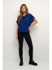 Kaffe Kurzarm-Bluse KAlokia Relaxed fit in Midnight / Blue Flowers