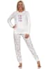 NORMANN Schlafanzug Weihnachten langarm Bündchen - 88727 in creme