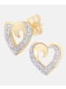 Diamant L'éternel Ohrstecker aus 375 Gelbgold mit Diamant Herz-Design