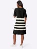 Heine Strickkleid in schwarz-ecru-geringelt