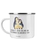 Mr. & Mrs. Panda Camping Emaille Tasse 12. Hochzeitstag Nickelho... in Weiß