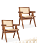 tectake Armlehnstuhl im Boho-Stil, 59 x 56,5 x 82,5 cm, Belastbarkeit 120 kg