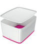 Leitz Aufbewahrungsbox myBox groß A4 mit Deckel weiß/pink