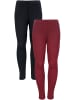 TupTam Mädchen Winter Leggings 2er PACK Gefüttert in schwarz/rot