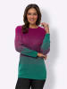 Sieh an! Longpullover in magenta-smaragd-gemustert