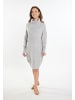 Usha Damen Strick Kleid in Hellgrau Melange