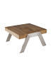 58 aufm Kessel COUCHTISCH Chaitra 67x65x35 ohne Funktion Edelstahl/Wildeiche Antik