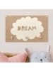 WALLART Kindergarderobe Holz - Spruch Dream mit Wolke Natur in Creme-Beige