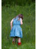 Little Green Radicals Pinafore Button Dress in Blue