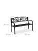 relaxdays Gartenbank 2 Sitzer in Schwarz
