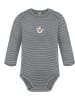 Normani Outdoor Sports Baby Merino Langarmbody und Hose in Grau gestreift