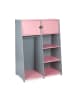 relaxdays Kindergarderobe in Rosa/ Grau - (B)90 x (H)120 x (T)48 cm