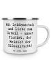 Mr. & Mrs. Panda Emaille Tasse Spruch Florist Kunst mit Spruch in Weiß