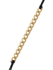 faina Women Cord Bracelet With Curb Chain in Gold Black