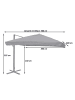 MCW Gastronomie-Ampelschirm A96, Flap, anthrazit ohne Ständer, drehbar