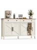 VASAGLE Sideboard Küchenschrank Liry in Weiß-Braun - (B)140 x (H)80 x (T)40 cm