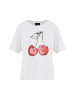 Finn Flare Kurzarmshirt Kirsche in white