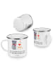 Mr. & Mrs. Panda Emaille Tasse Die Freude an der Kreativität ent... in Weiß