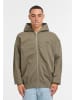 PEGADOR Zip-Kapuzenpullover in washed faded olive
