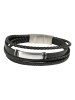 Adeliás Herren Armband – Lederarmband aus Leder 21 cm in schwarz
