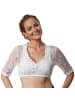 tectake Dirndlbluse mit halblangen Ärmeln und Gummizug am unteren Saum