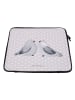 Mr. & Mrs. Panda Laptop Tasche Turteltauben Liebe ohne Spruch in Grau Pastell