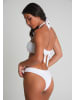 Moda Minx Bikinioberteil Irregular Hoop Halter Bandeau Top in White