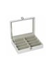 relaxdays Brillenbox in Weiß - (B)33,5 x (H)8,5 x (T)24,5 cm